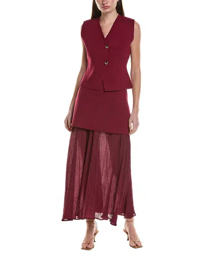 Anna Kay 2pc Anjelinna Top & Pant Set In Red