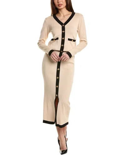 Anna Kay 2pc Jinna Cardigan & Skirt Set In Beige