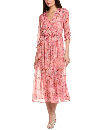 Anna Kay 3d Foralie Midi Dress In Red