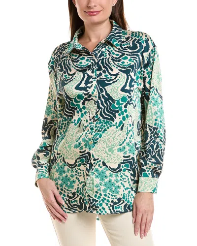 Anna Kay Africa Zebra Blouse In Green