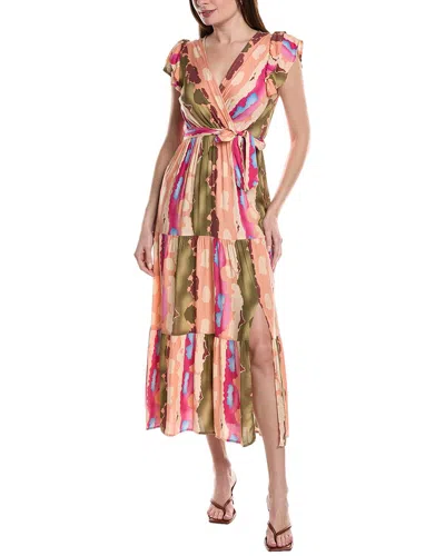 Anna Kay Bliss Pipillion Midi Dress In Orange
