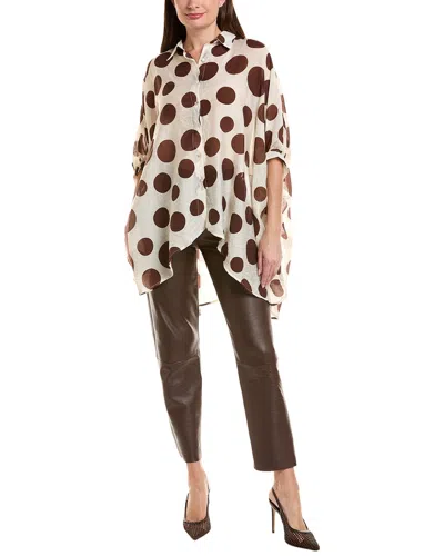 Anna Kay Carolinna Dots Blouse In Brown