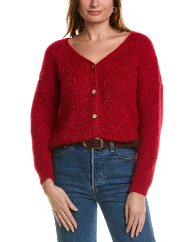Anna Kay Catherine Wool-blend Cardigan In Red