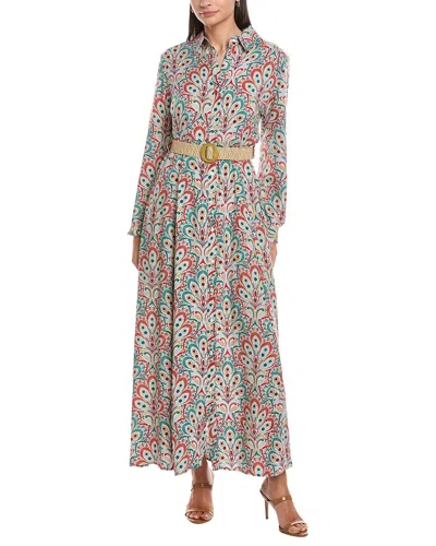 Anna Kay Courteney Maxi Shirtdress In Multi