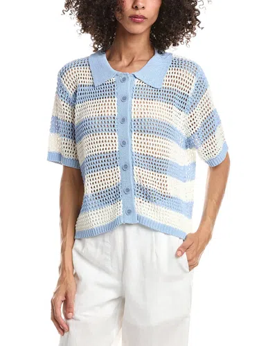 Anna Kay Devito Polo Cardigan In Blue
