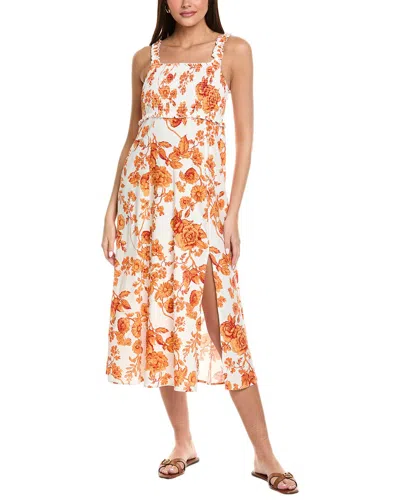 Anna Kay Ebonie Rosas Midi Dress In Orange