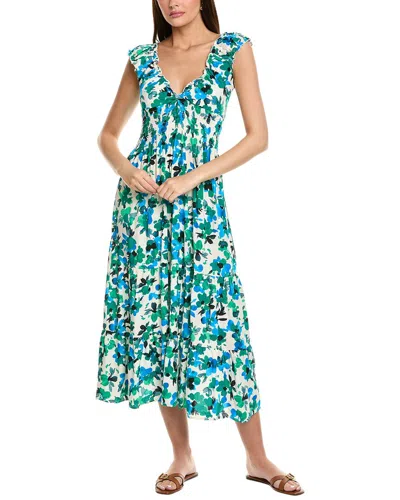 Anna Kay Ebonie Rosas Midi Dress In White