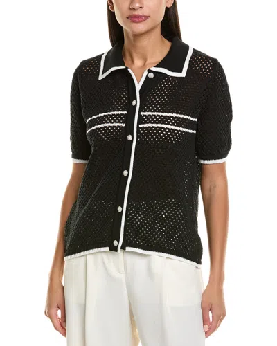 Anna Kay Edmounde Cashmere-blend Polo Sweater In Black