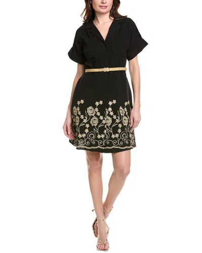 Anna Kay Elegant Shirtdress In Black