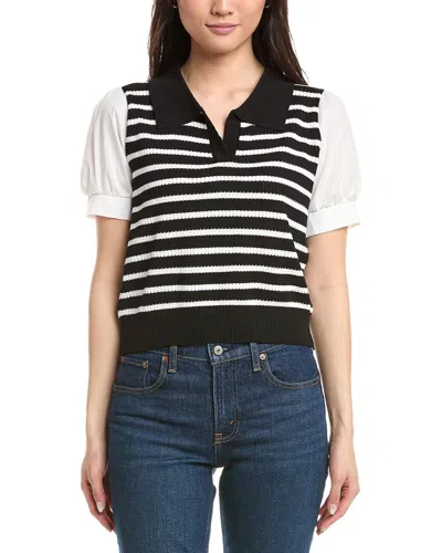 Anna Kay Elena Polo Sweater In Black
