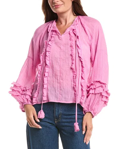 Anna Kay Elenore Boho Blouse In Pink