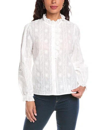 Anna Kay Embroidered Blouse In White