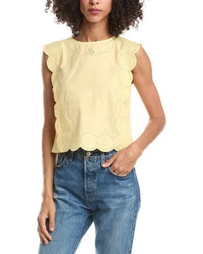 Anna Kay Embroidery Top In Yellow