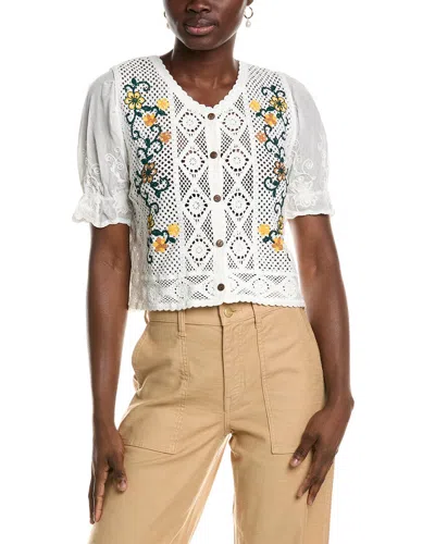 Anna Kay Eris Lace Cardigan In White