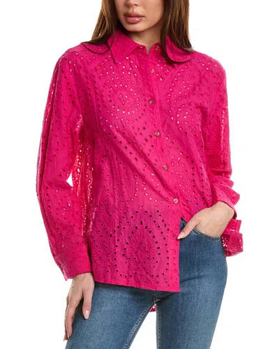 Anna Kay Eyelet Shirt In Pink