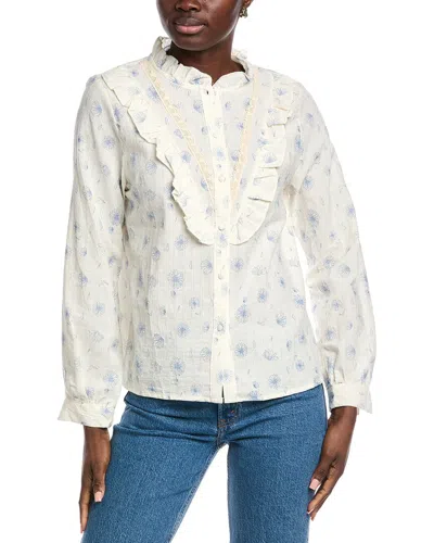 Anna Kay Flowy Fleur Blouse In White