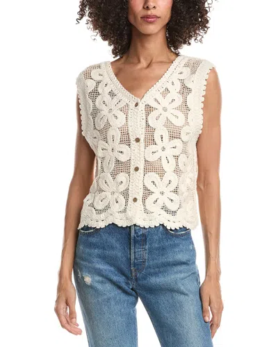 Anna Kay Lace Blouson Vest In White