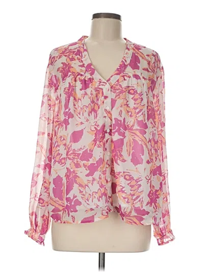 Pre-owned Anna Kay Long Sleeve Blouse In Pink