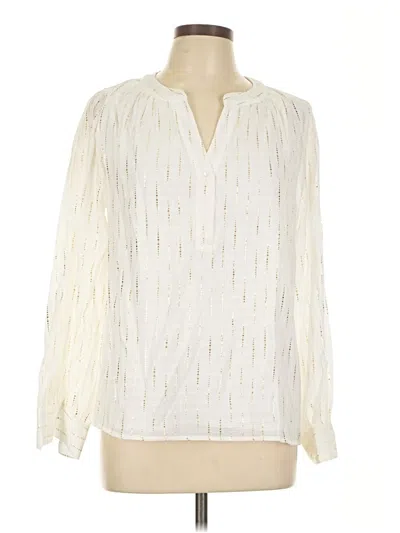 Pre-owned Anna Kay Long Sleeve Blouse In White