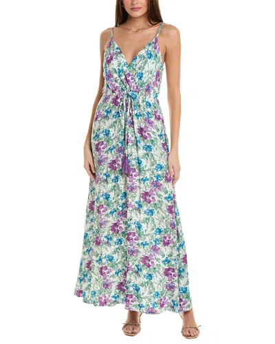 Anna Kay Mathis Silk-blend Maxi Dress In Blue