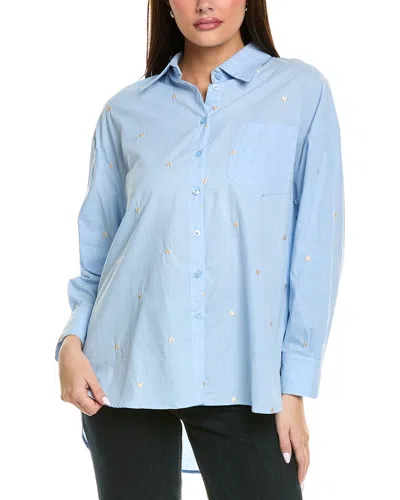 Anna Kay Music Embroidery Blouse In Blue