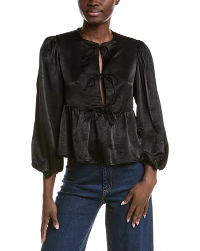 Anna Kay Peplum Blouse In Black