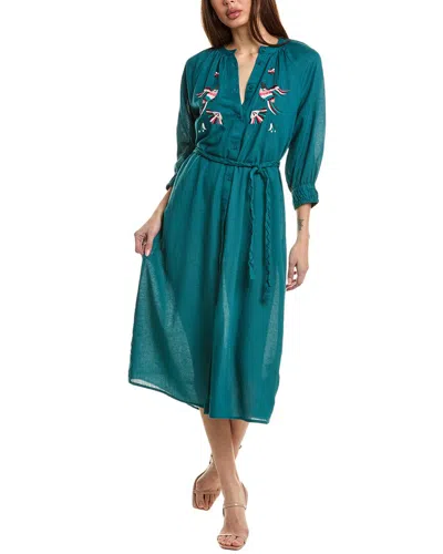 Anna Kay Ruana Shirtdress In Green