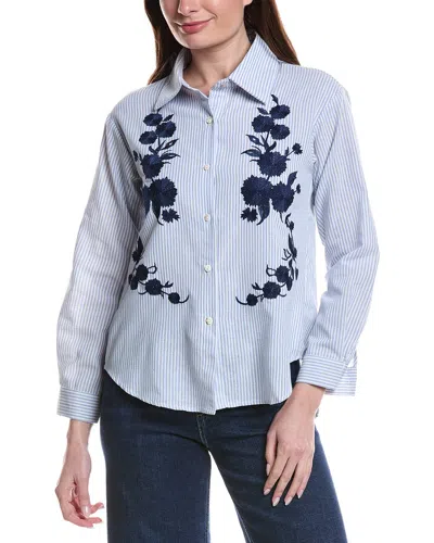 Anna Kay Saurea Cashmere-blend Chemise In Blue