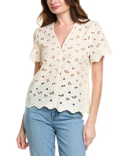 Anna Kay Selenna Eyelet Top In White