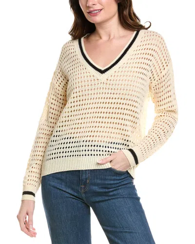 Anna Kay Sergia Open Knit Cashmere-blend Sweater In Beige