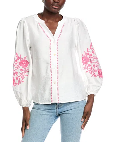 Anna Kay Smoking Fleur Blouse In White