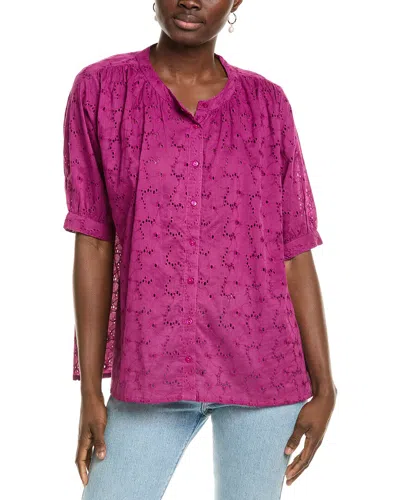 Anna Kay Sunshine Eyelet Blouse In Red