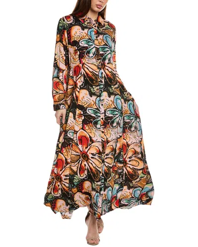 Anna Kay Teardrops Maxi Shirtdress In Multi