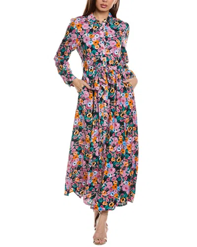 Anna Kay Teardrops Maxi Shirtdress In Pink