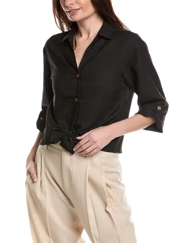 Anna Kay Tie-front Shirt In Black
