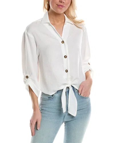 Anna Kay Tie-front Shirt In White