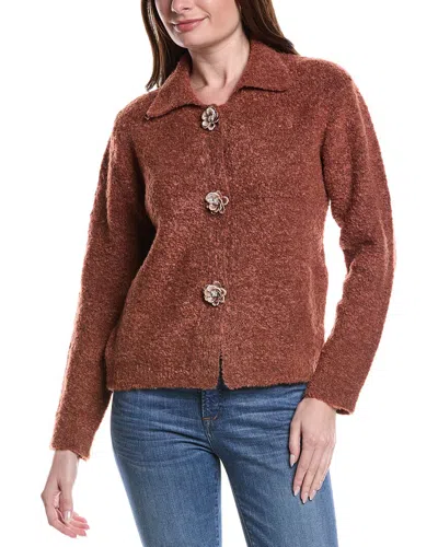 Anna Kay Ulyssa Cashmere-blend Cardigan In Brown