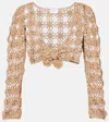 Anna Kosturova Bella Ballerina Crochet Cotton Crop Top In Brown