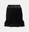 Anna Kosturova Brigette Crochet Cotton Miniskirt In Black