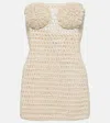 Anna Kosturova Camellia Cotton Crochet Bustier Dress In Cream