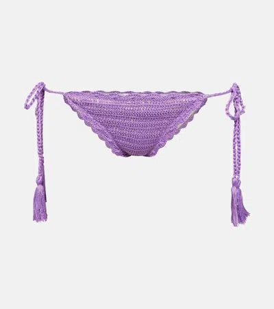 Anna Kosturova Crochet Bikini Bottoms In Lilac