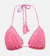 Anna Kosturova Crochet Bikini Top In Fuchsia