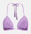 Anna Kosturova Crochet Bikini Top In Lilac