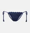 Anna Kosturova Crochet Cotton Bikini Bottom In Blue