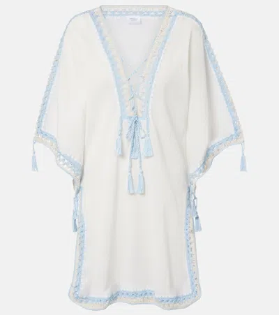 Anna Kosturova Crochet Cotton Kaftan In White