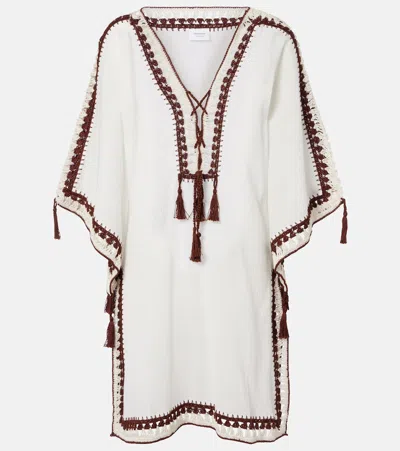 Anna Kosturova Crochet Cotton Kaftan In White