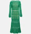Anna Kosturova Crochet Cotton Maxi Dress In Bright Green