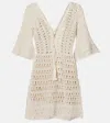 Anna Kosturova Crochet Cotton Minidress In White