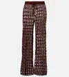 Anna Kosturova Crochet Cotton Wide-leg Pants