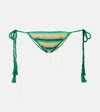 Anna Kosturova Crochet Striped Cotton Bikini Bottoms